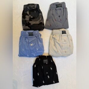 Polo Ralph Lauren Pony Logo Woven Cotton Boxer Shorts Lot of 5 Men’s Size M